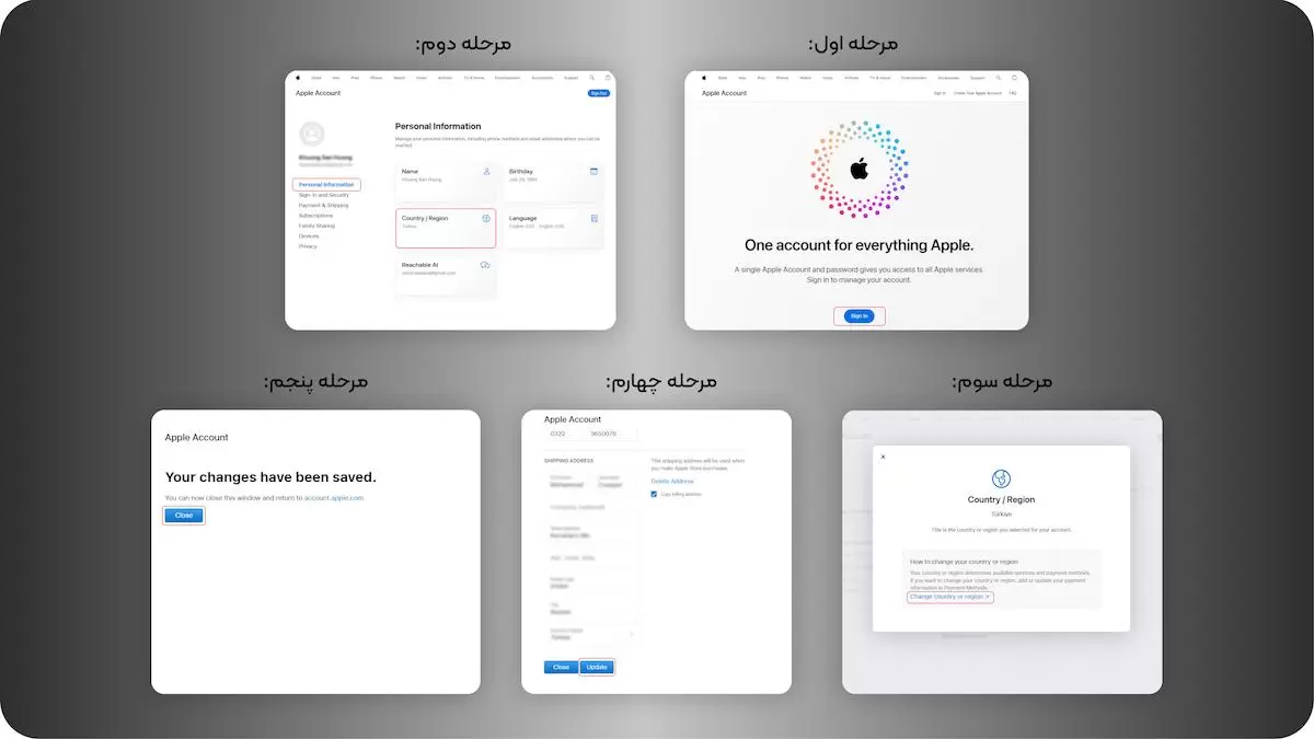 چطور کشور اپل آیدی را تغییر دهیم؟